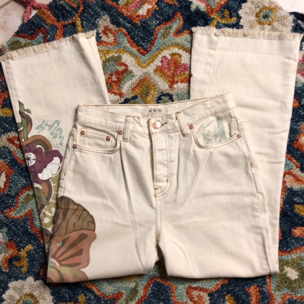 New Free People Rising Sun Flare Jeans - Picture 2 of 8